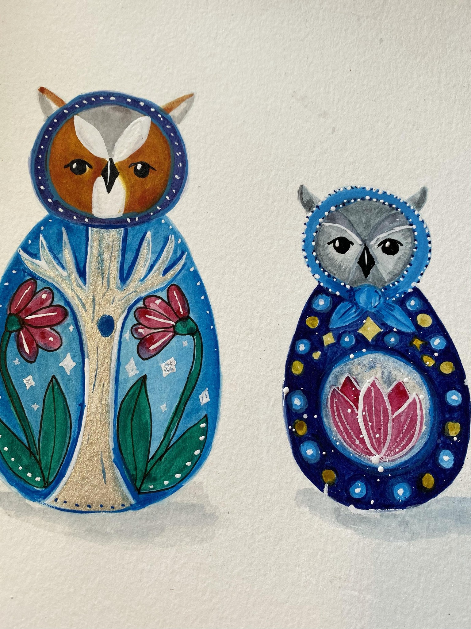 Owl Nesting Dolls - image 2 - student project