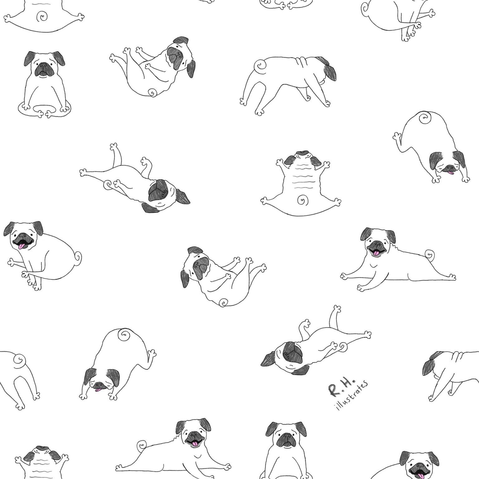 Yoga Pug Pattern - image 1 - student project