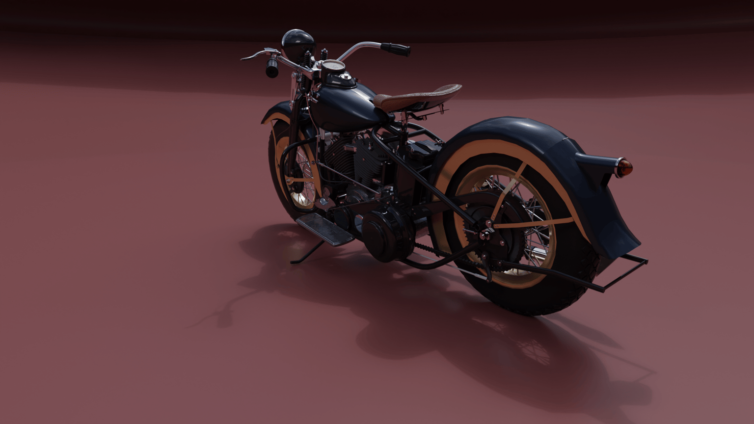 Creation of 1936 Harley-Davidson Knuckle head with Blender - image 1 - student project