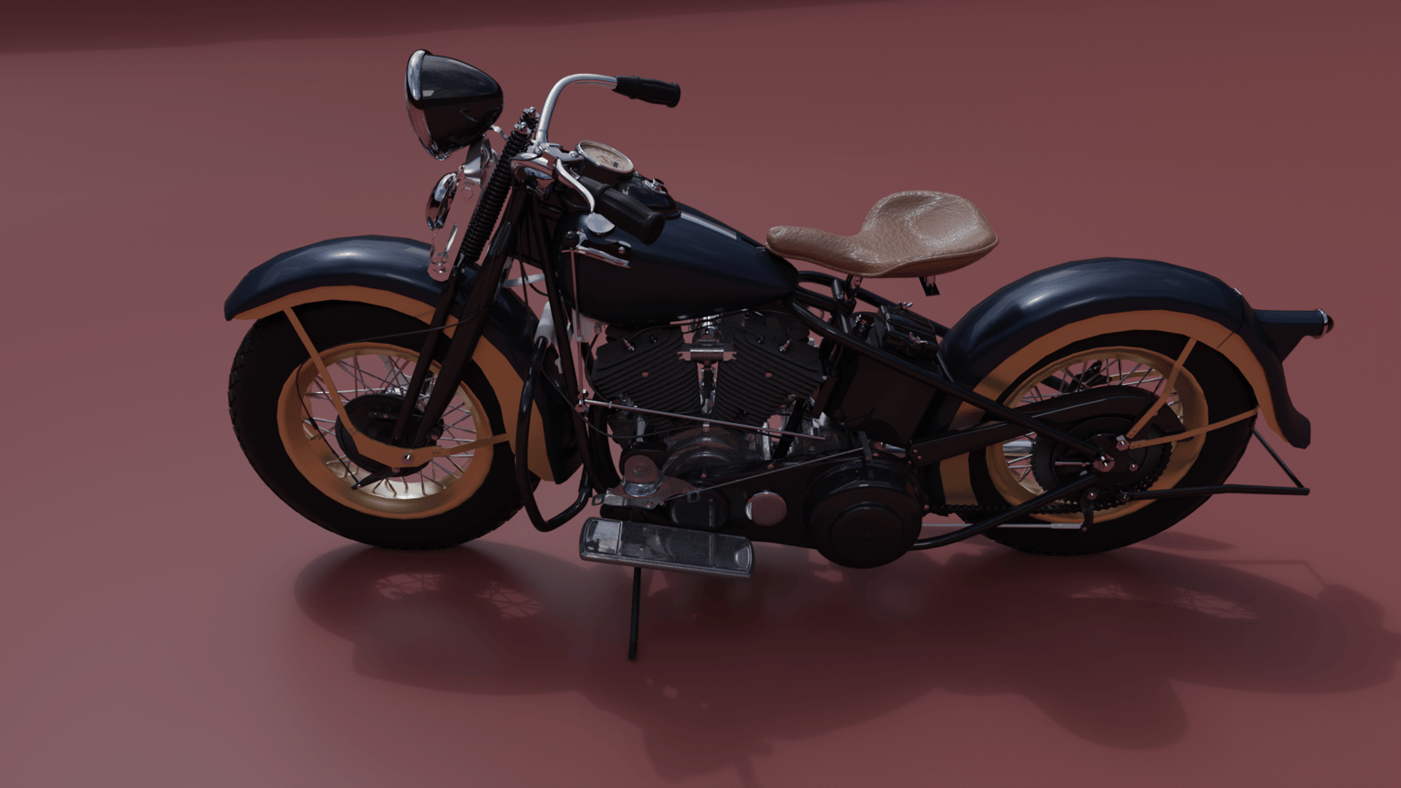 Creation of 1936 Harley-Davidson Knuckle head with Blender - image 3 - student project