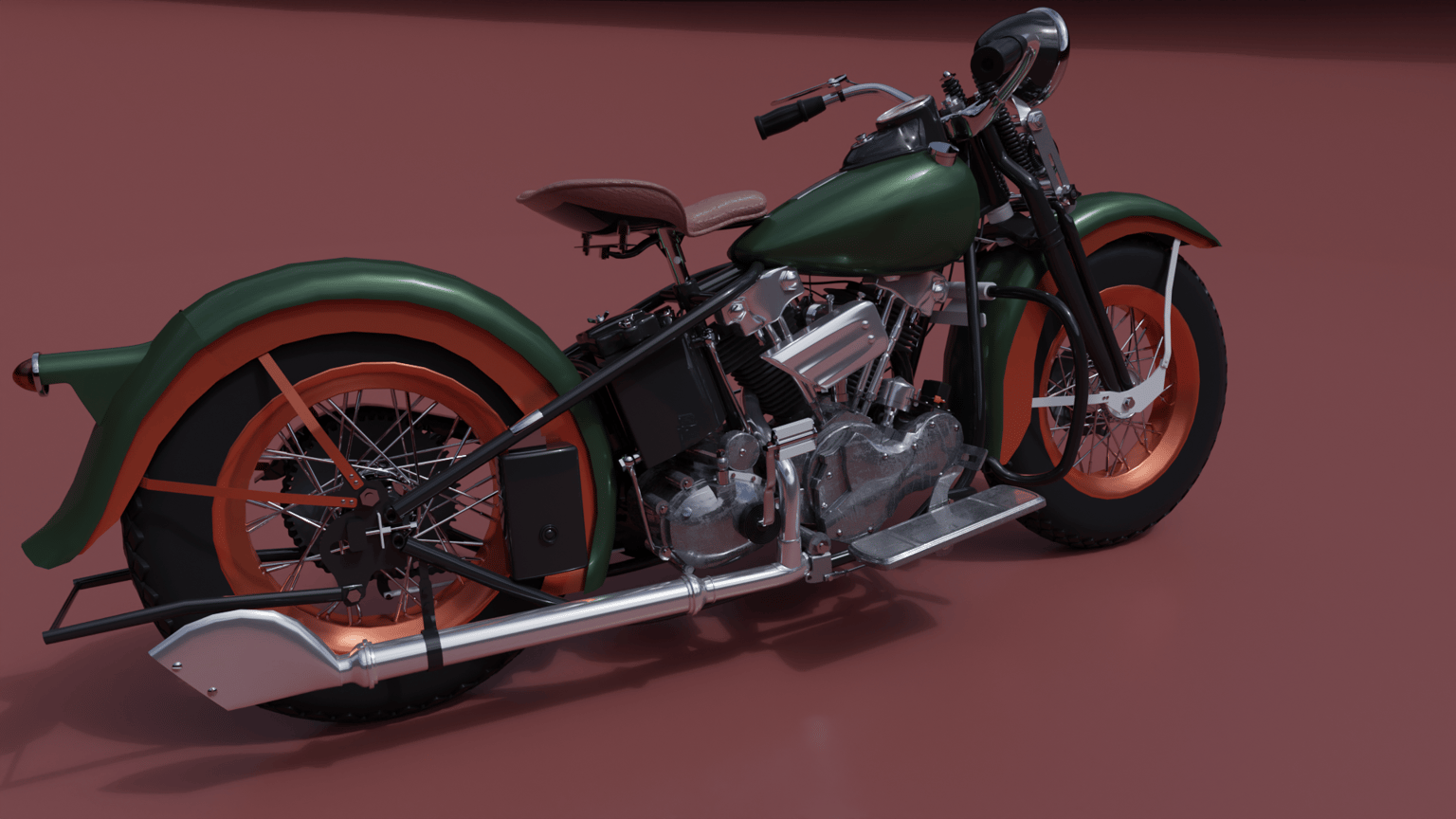 Creation of 1936 Harley-Davidson Knuckle head with Blender - image 2 - student project