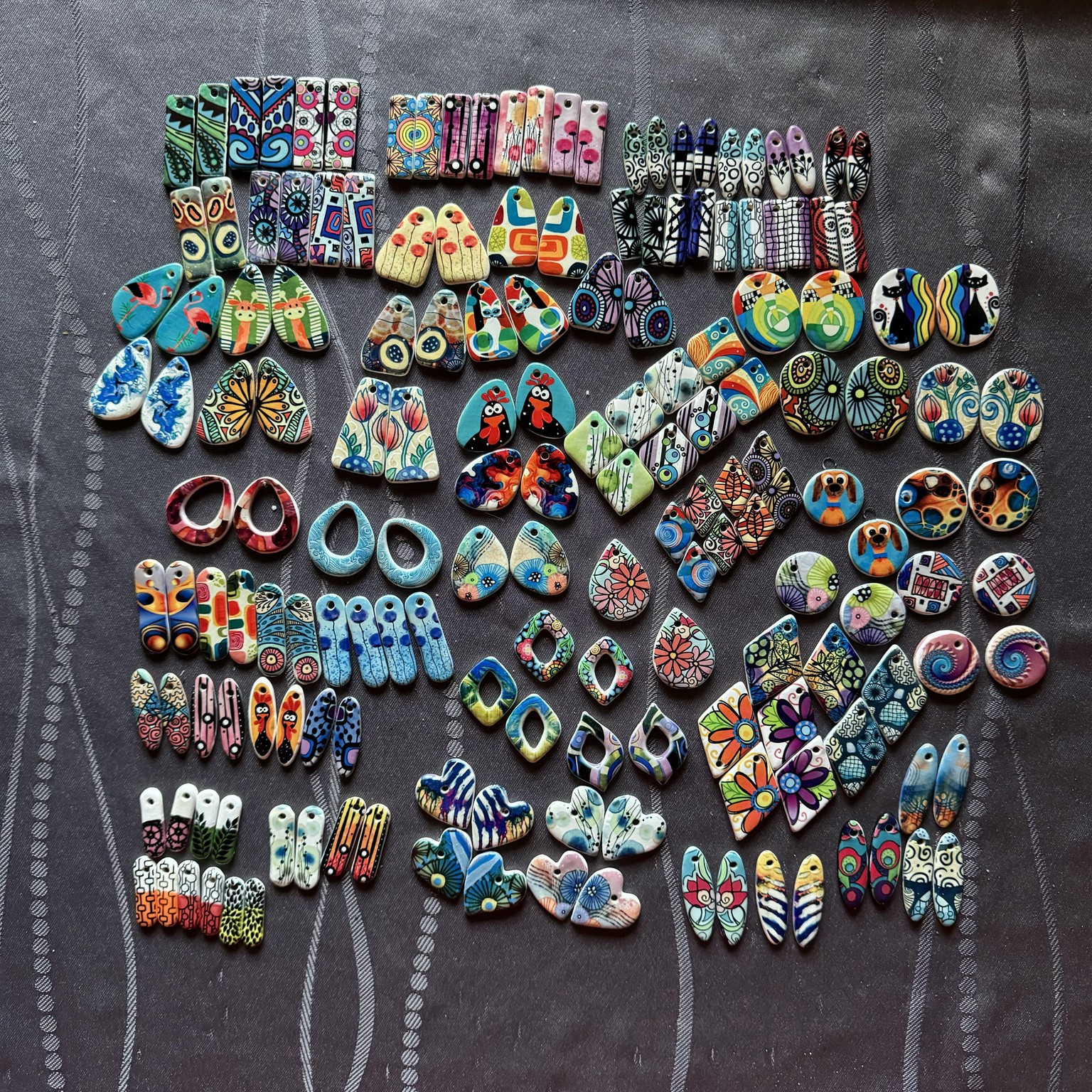 Ceramic earring components - image 1 - student project