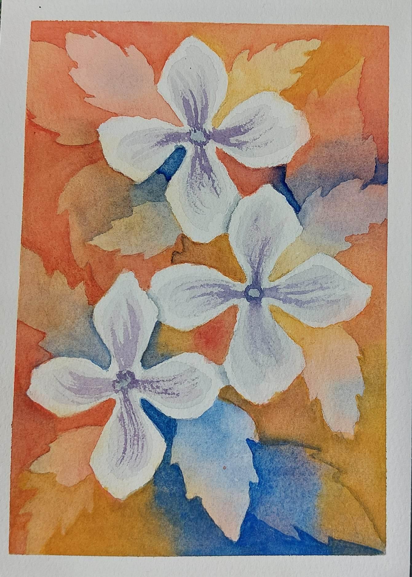 Floral - negative painting - image 1 - student project