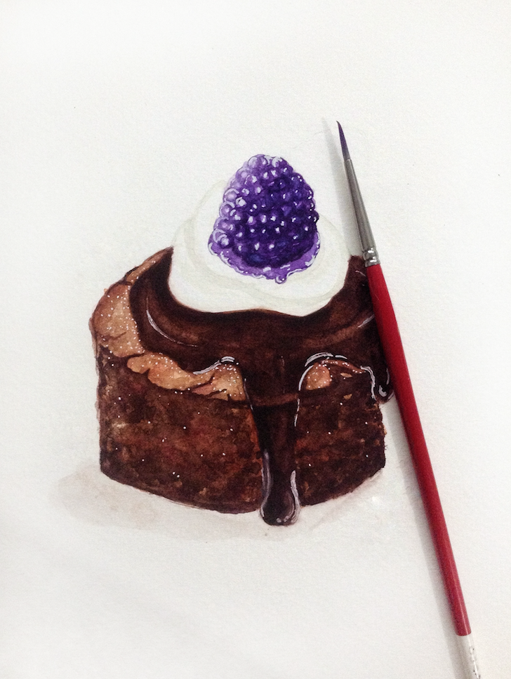 Chocolate brownie with blackberry jelly  - image 1 - student project