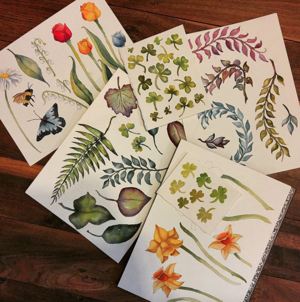 Springtime Flower Note Cards - image 2 - student project