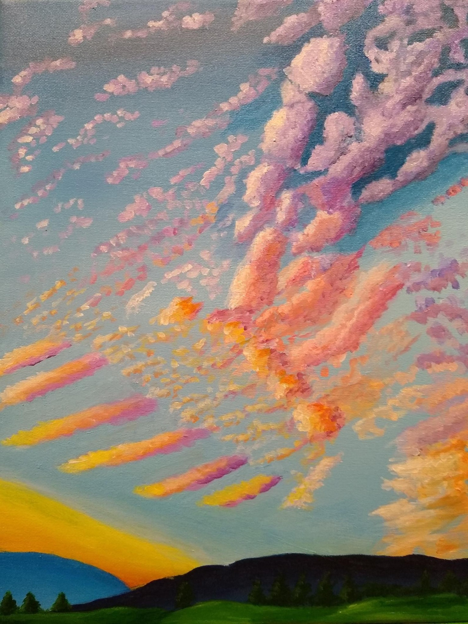 Realistic Clouds: Sunset Sky Painting - image 1 - student project