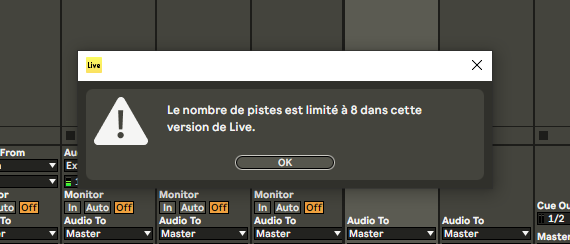 Maximum of 8 tracks on Abelton Lite - image 1 - student project
