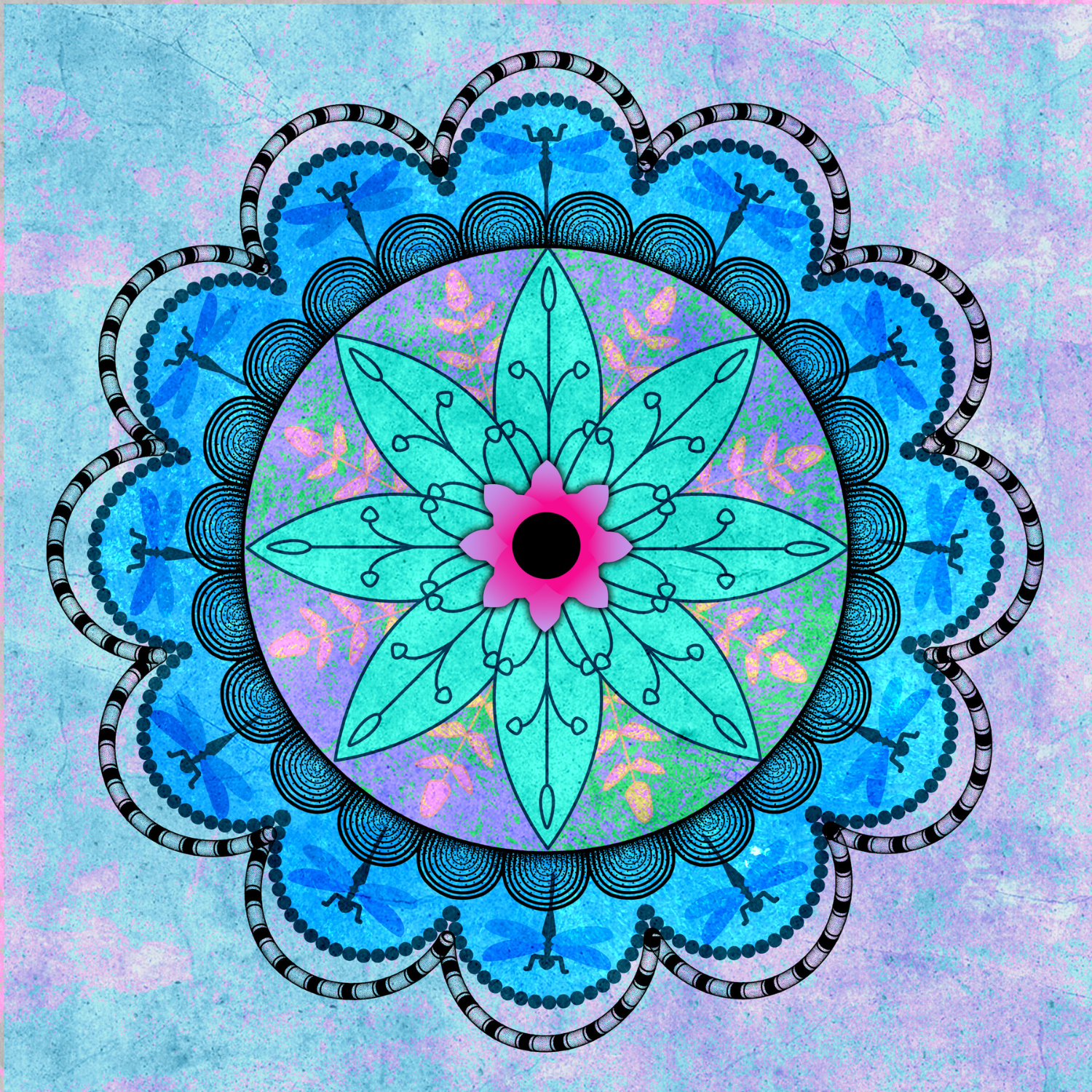 My first advanced Mandala plus another with texture - image 1 - student project