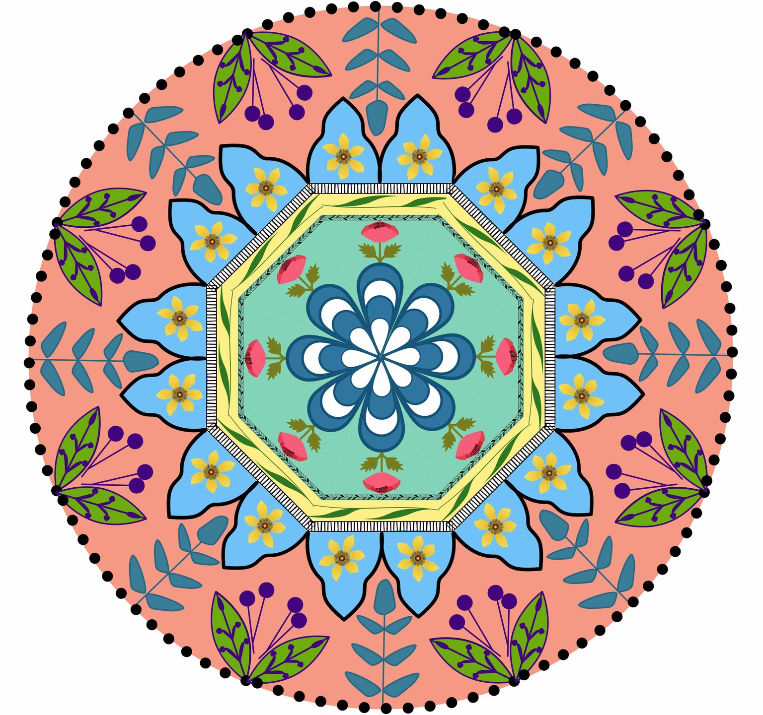 My first advanced Mandala plus another with texture - image 2 - student project