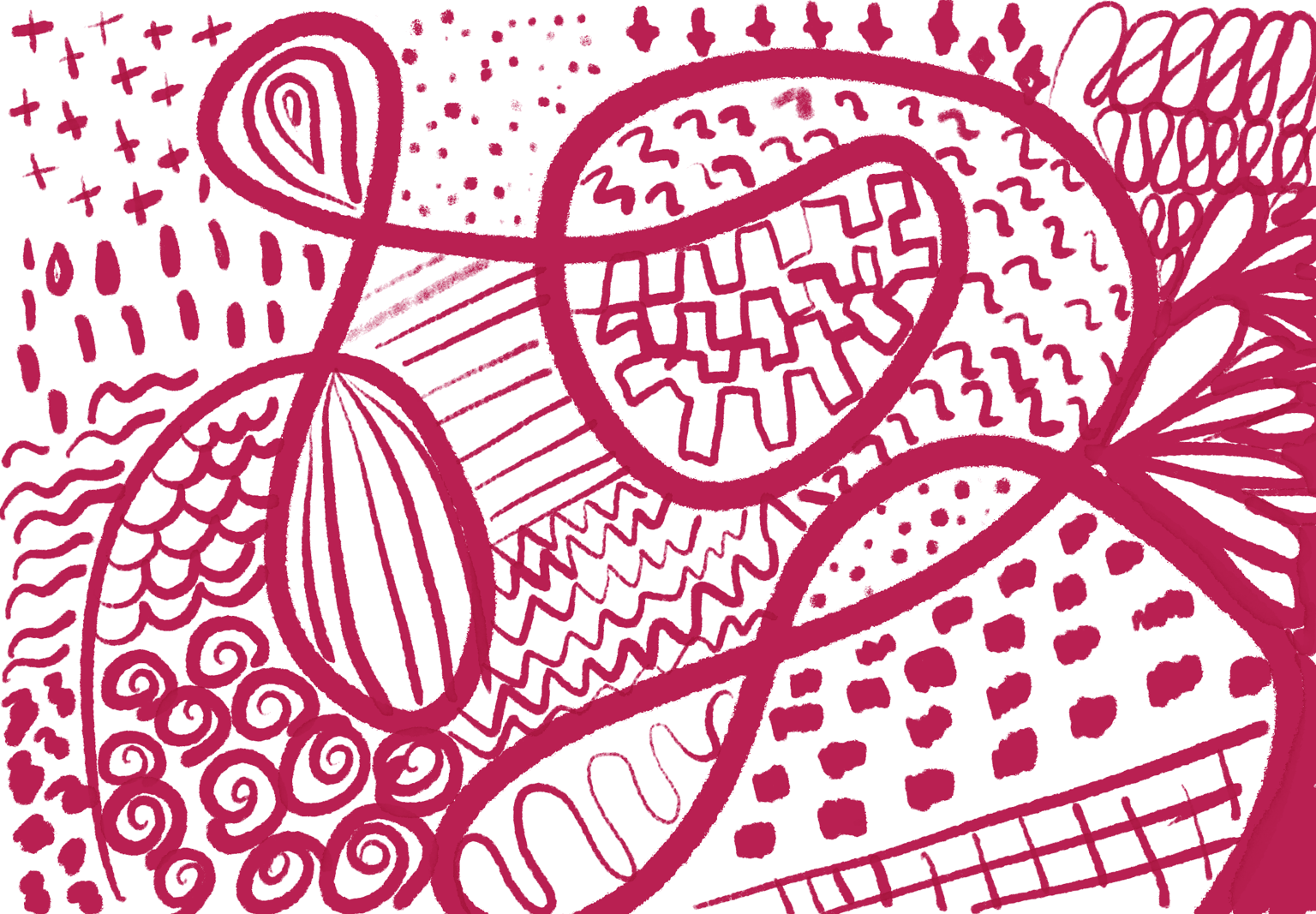 Endless line doodling and funny faces - image 2 - student project