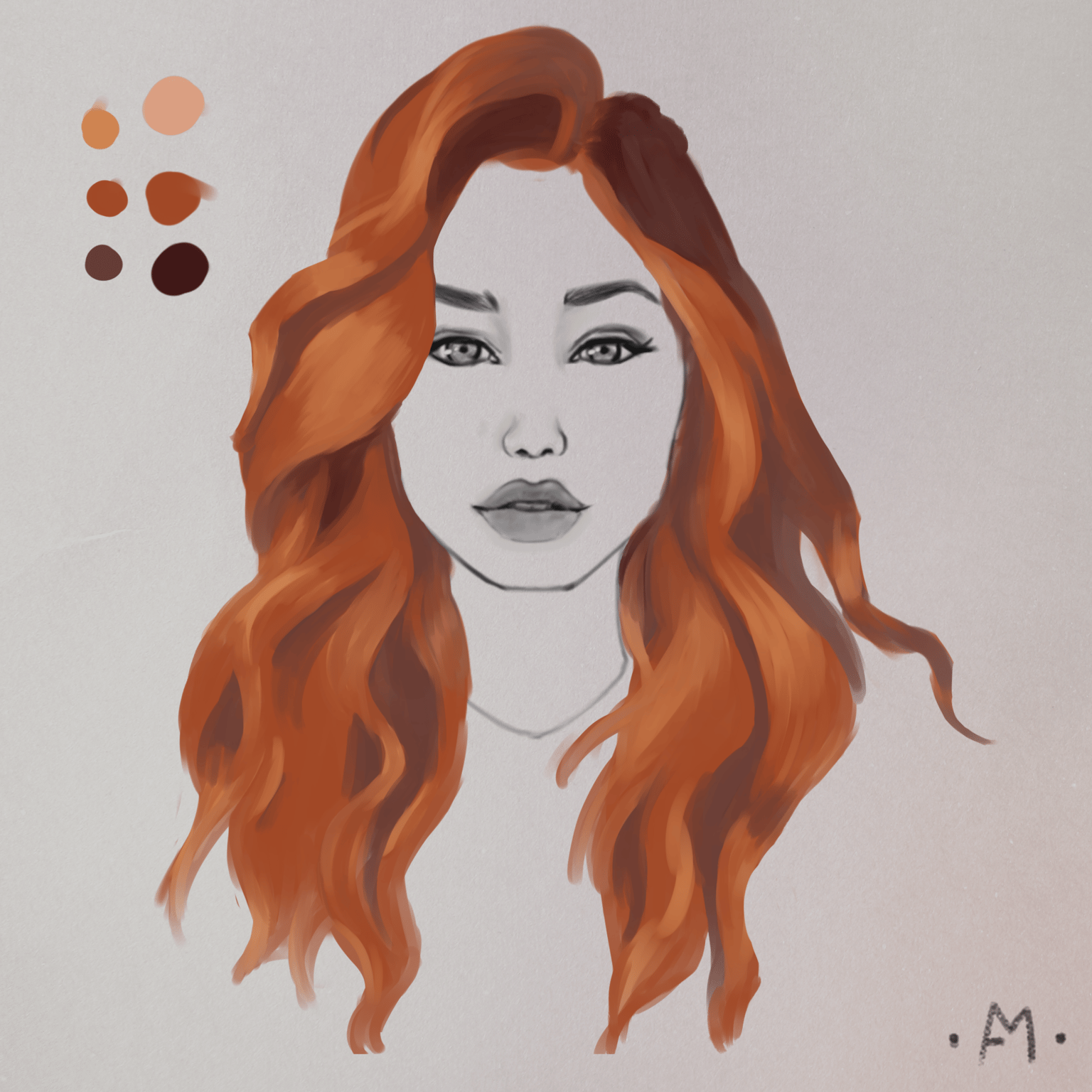 Student project: Digital Art : Painting Realistic Hair - by Margarita Bourkova - image 2 - student project