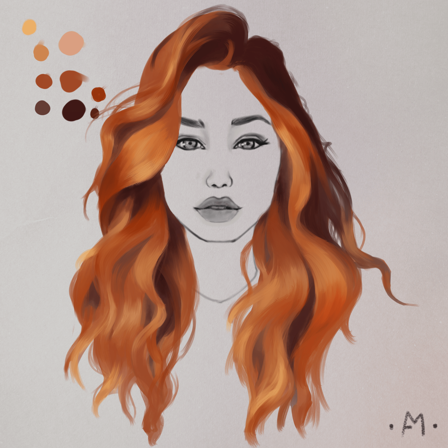 Student project: Digital Art : Painting Realistic Hair - by Margarita Bourkova - image 3 - student project
