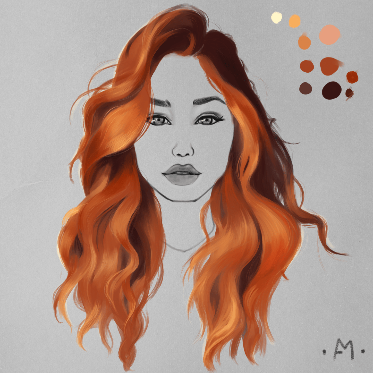 Student project: Digital Art : Painting Realistic Hair - by Margarita Bourkova - image 4 - student project