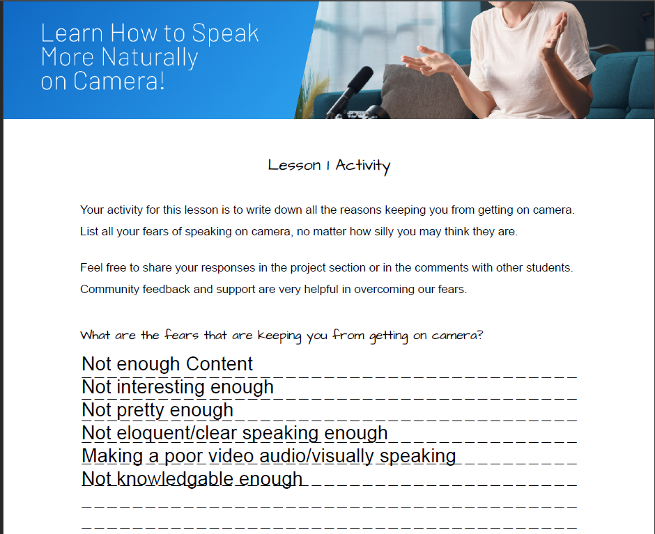 Speak on Camera: 7 Strategies to Build Confidence & Engage Your Audience - image 1 - student project