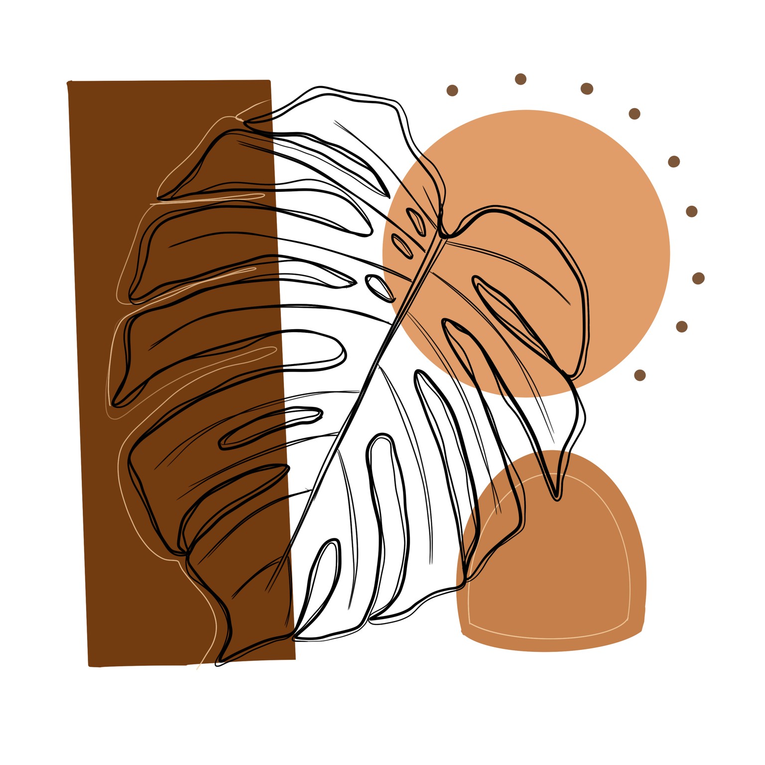 leaf line art - image 1 - student project