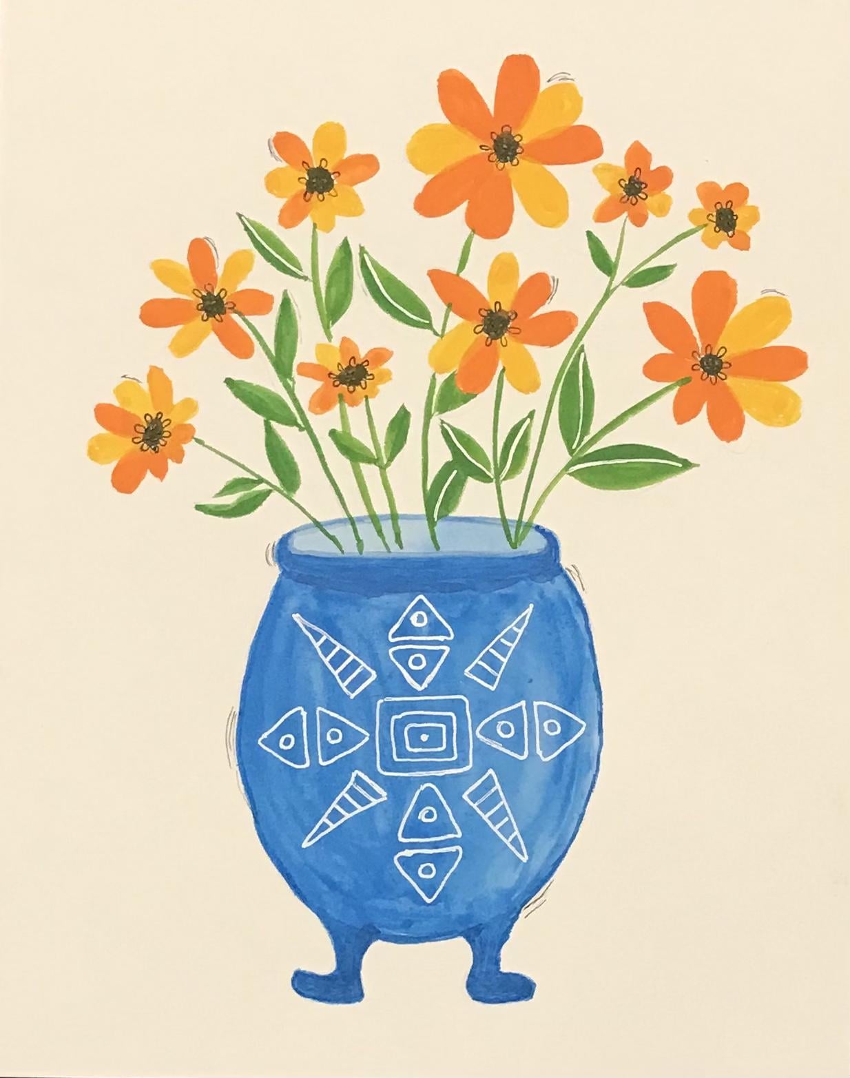 Modern Folk Art Pots - image 2 - student project