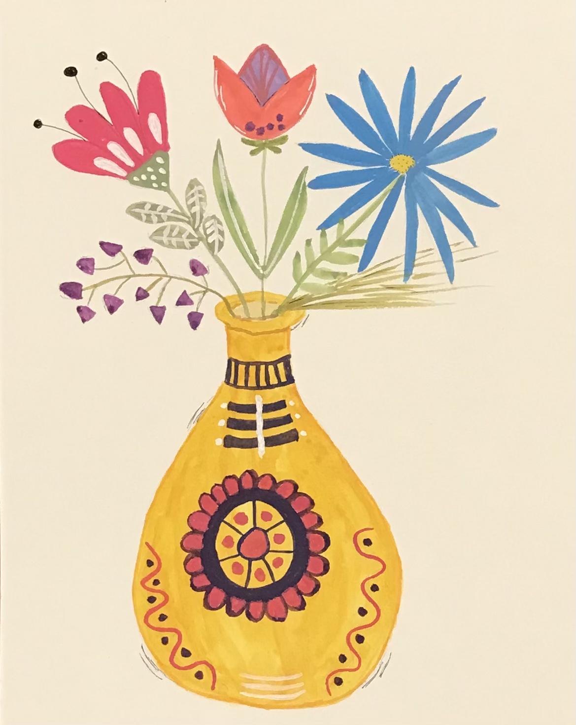 Modern Folk Art Pots - image 1 - student project