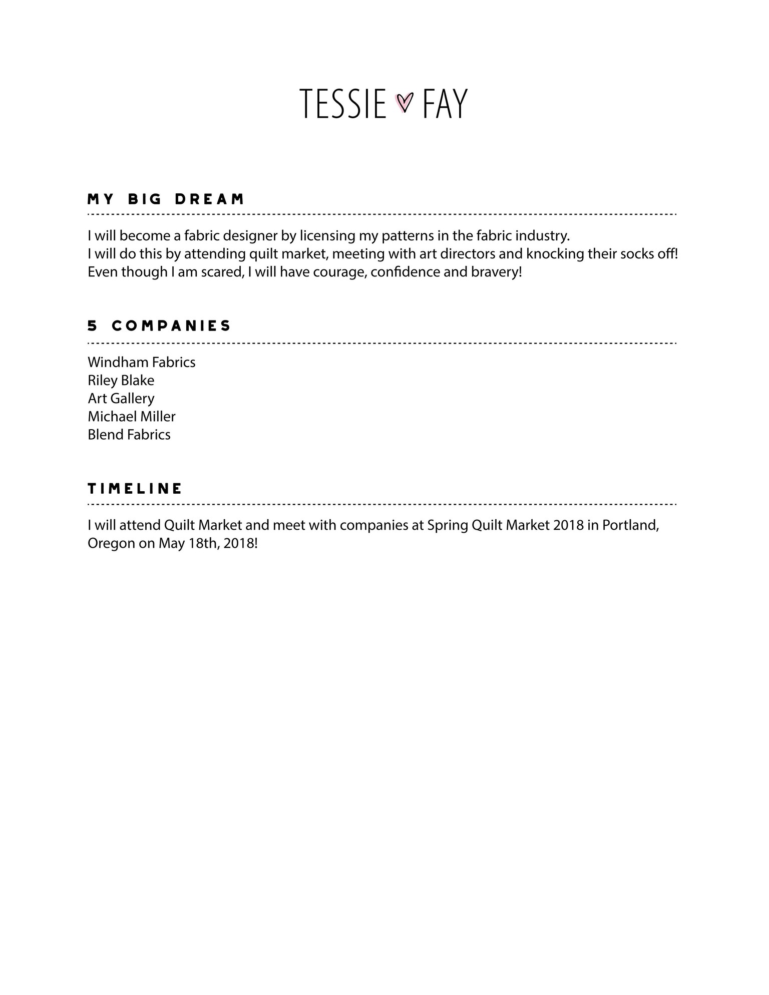 Sample Project from Tessie Fay - image 1 - student project