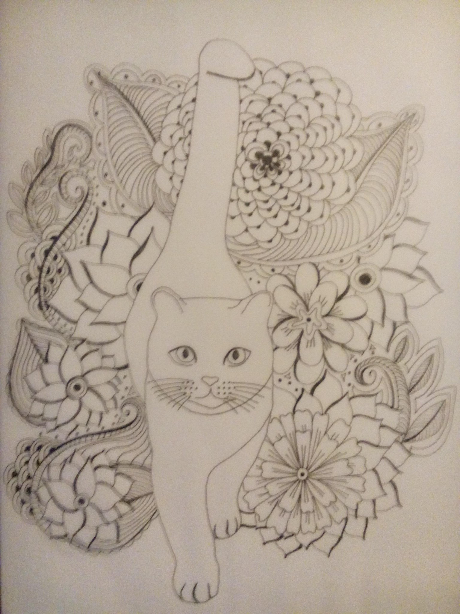Tangling with My Cat Coloring Page - image 3 - student project