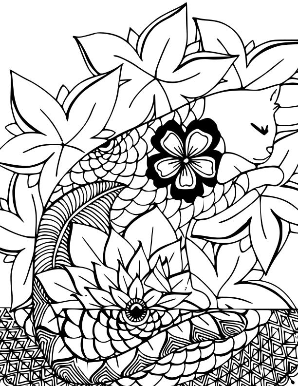 Tangling with My Cat Coloring Page - image 1 - student project