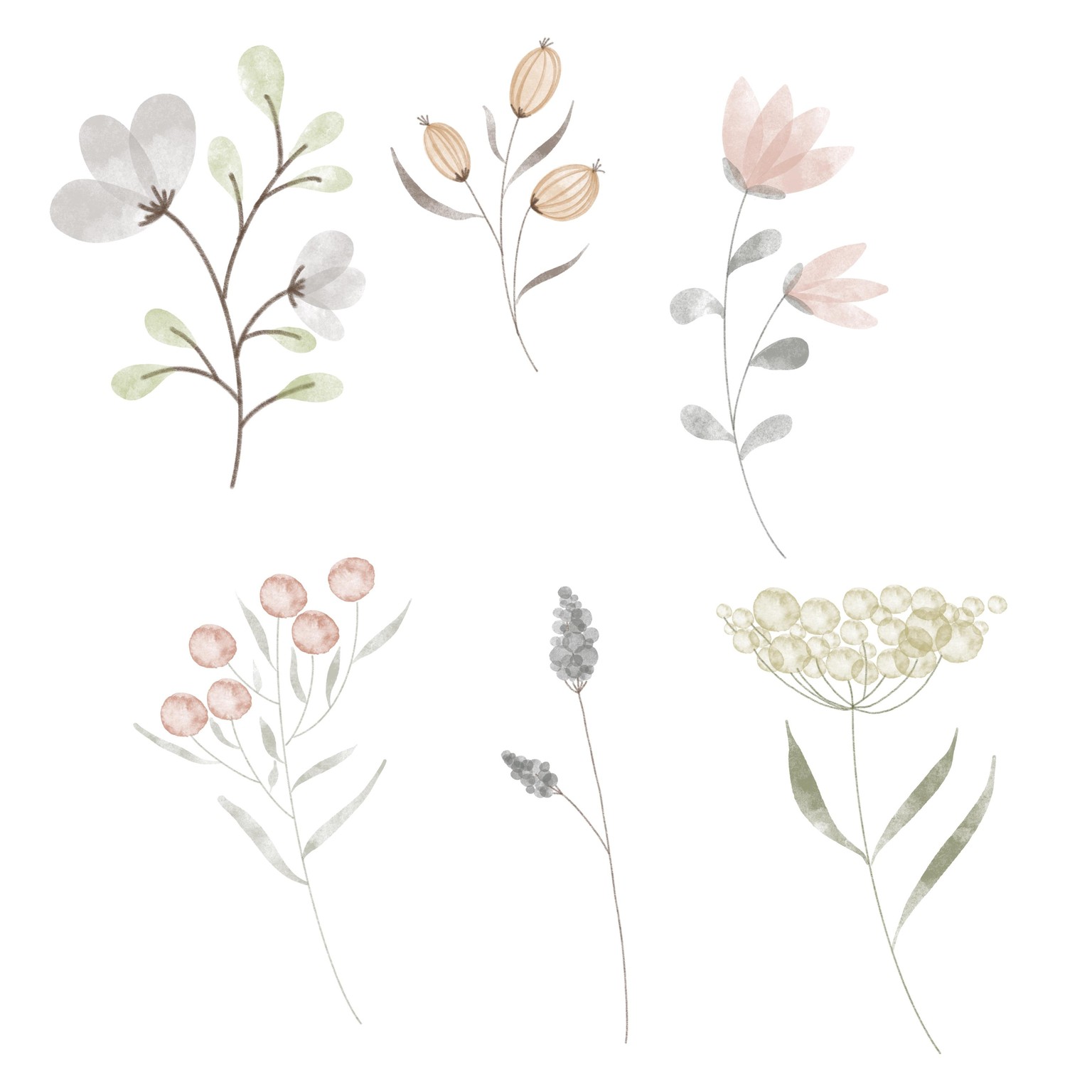 Flower Doodles in Watercolor - image 1 - student project