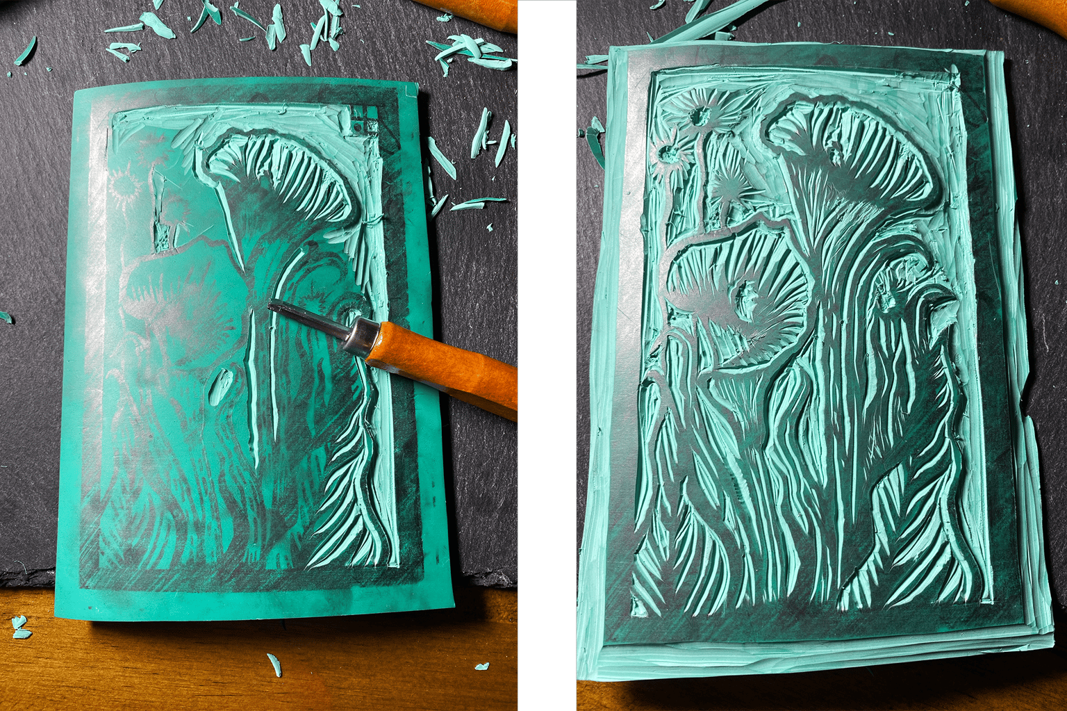 Arum Lily Linoprint - image 4 - student project