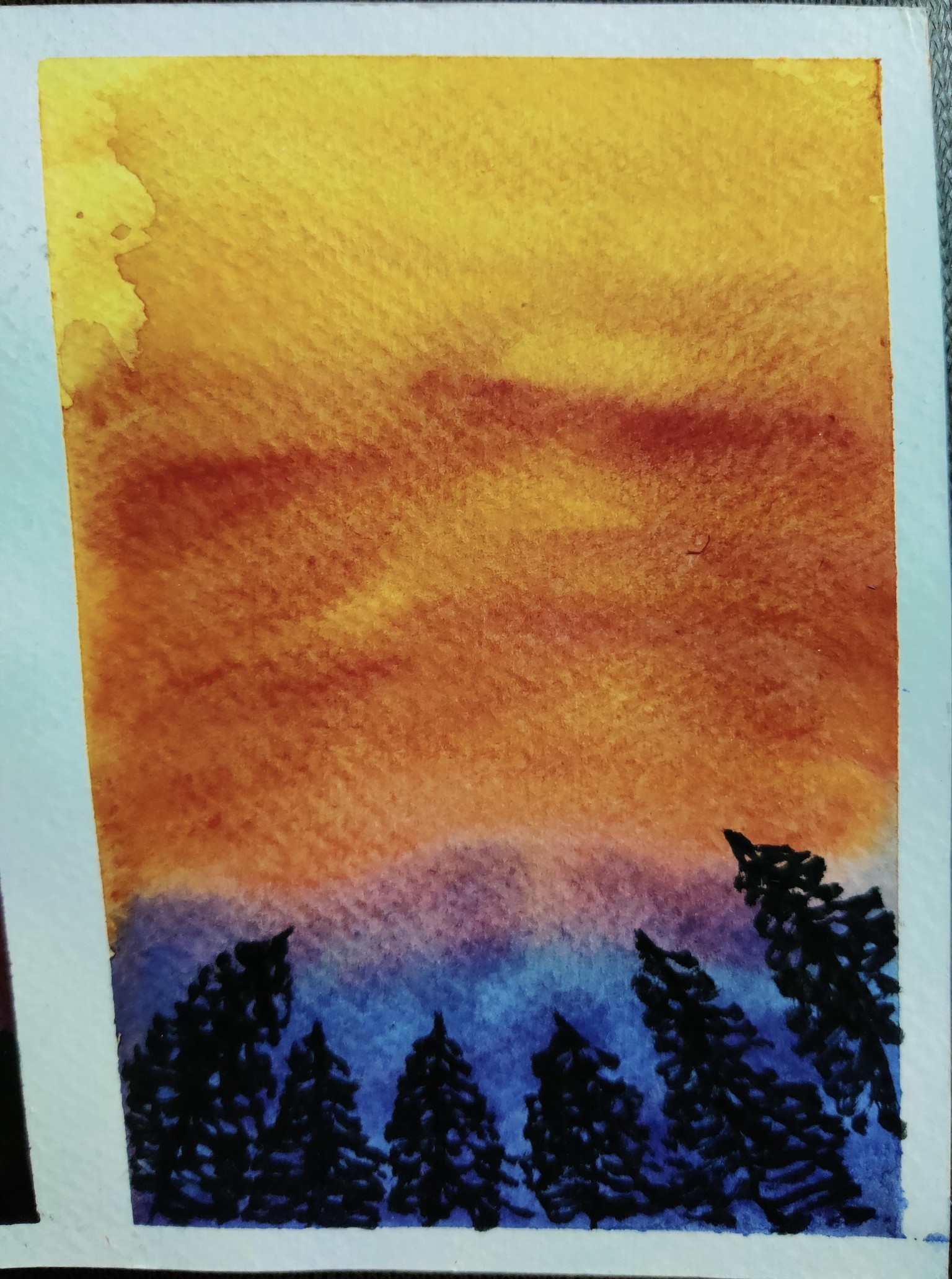Watercolour rewetting technique - image 2 - student project