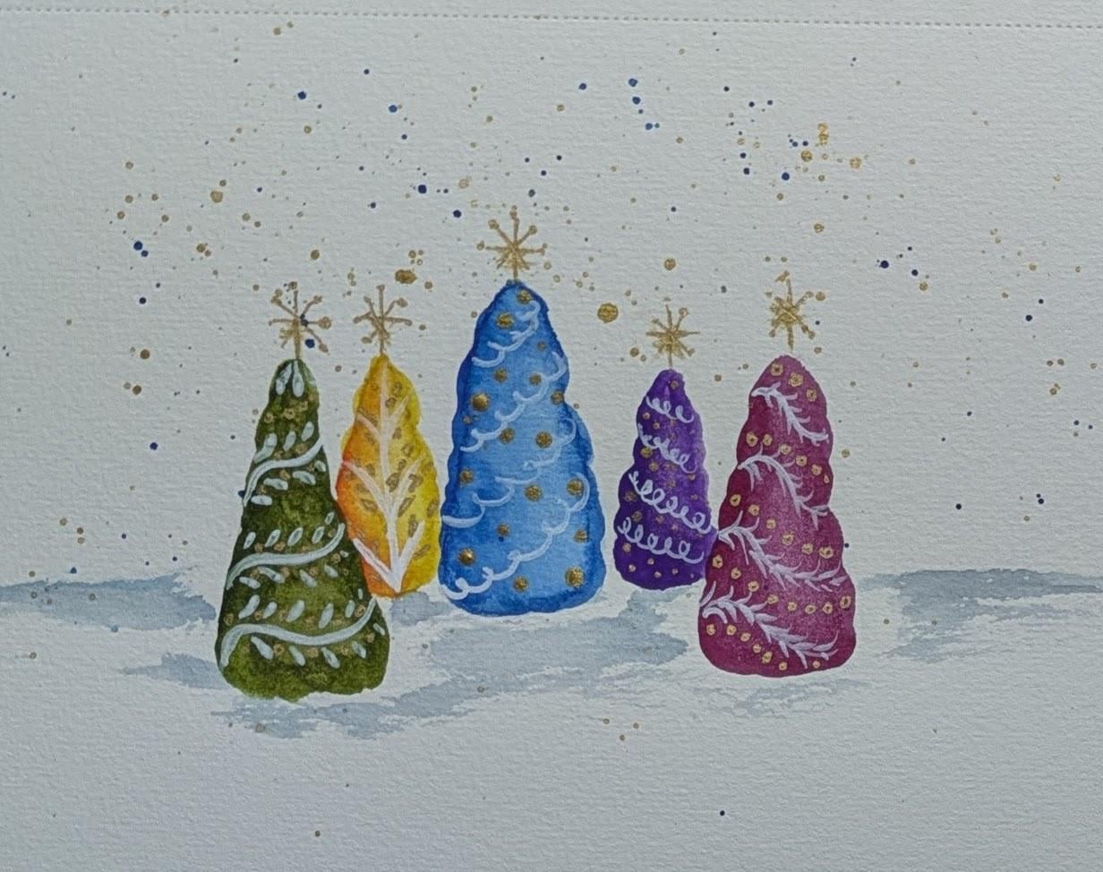 Doodle Christmas Trees - image 1 - student project