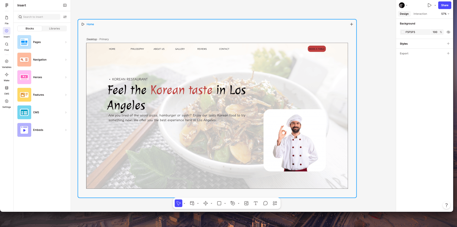 Korean restaurant hero - image 1 - student project