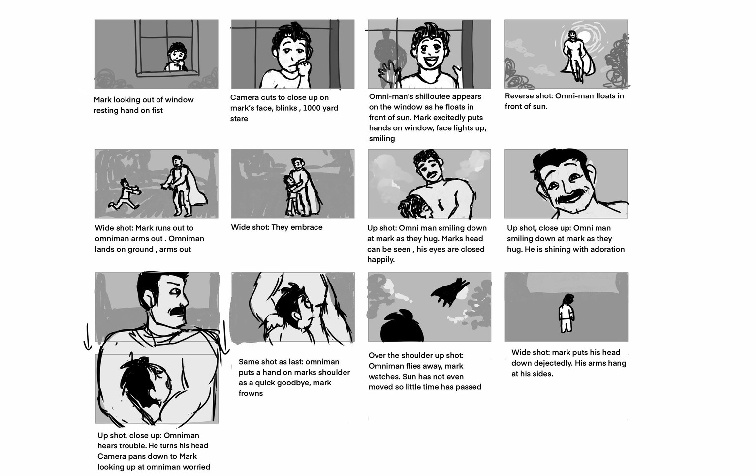 Storyboard page 1 of my Music video project - image 1 - student project