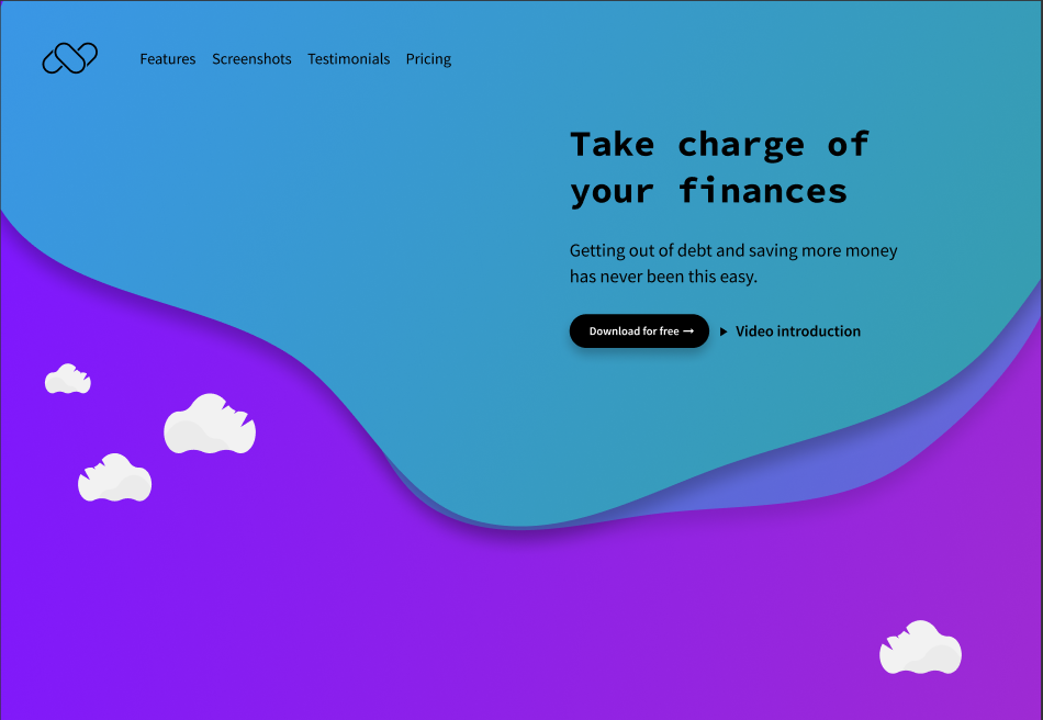 Designing with Figma - Landing Page for Mobile App - image 1 - student project