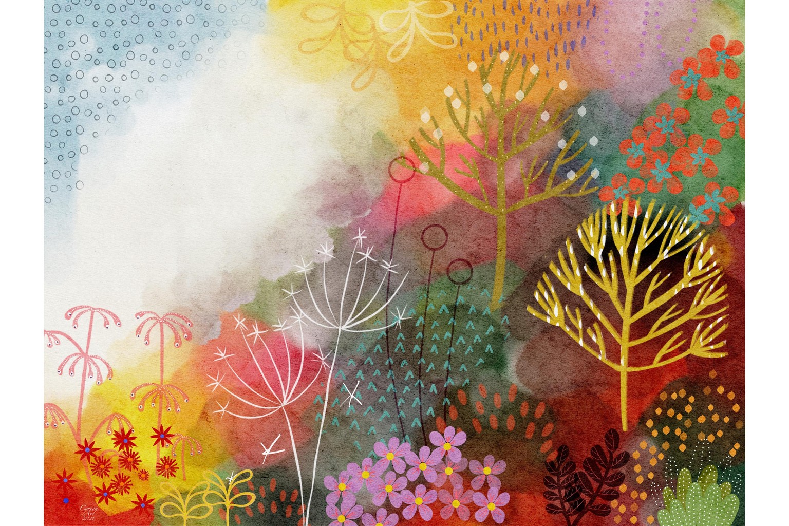 Fantasy Garden Abstract - image 3 - student project