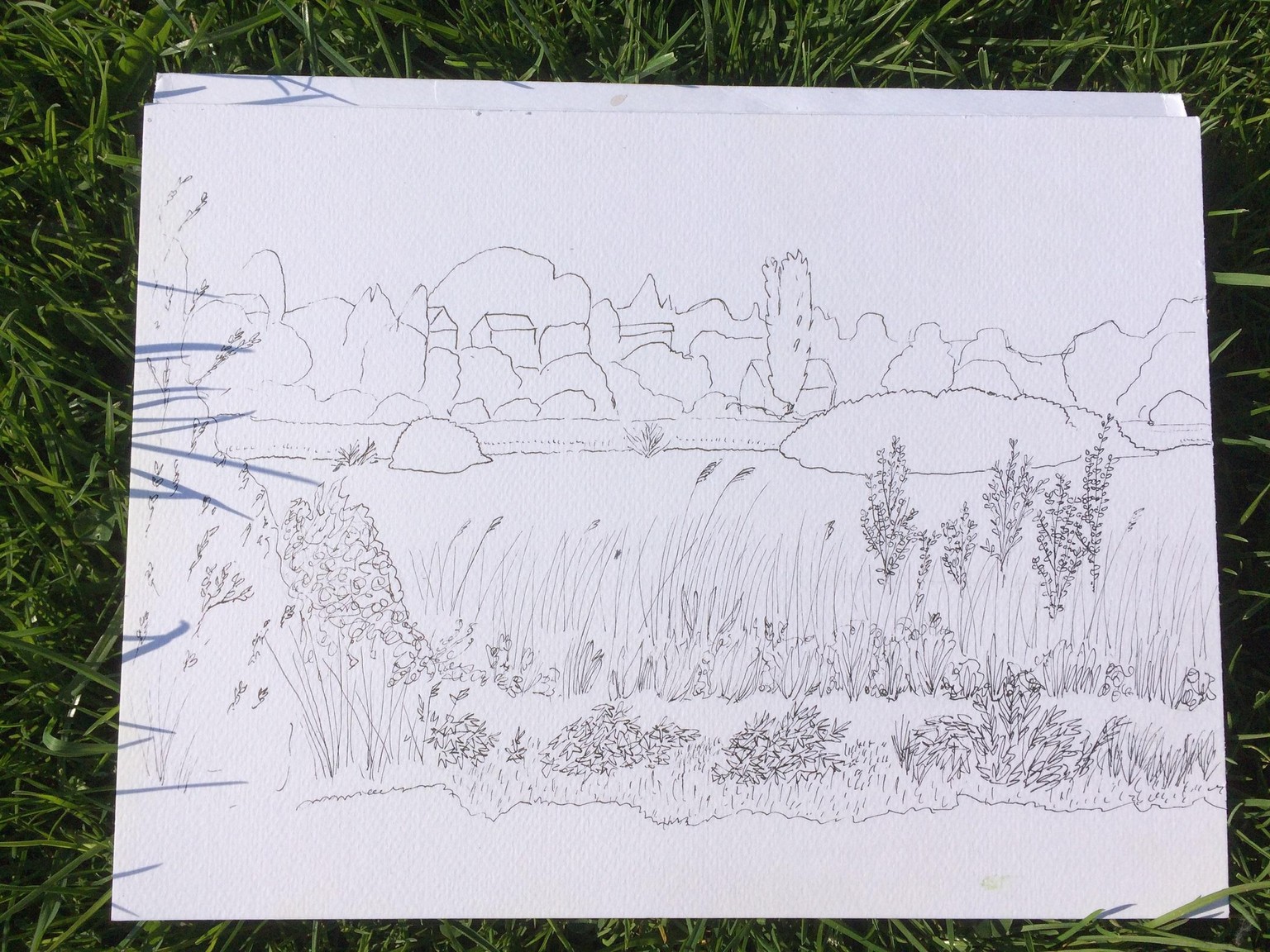 Trying out travel sketching: A nice day at the lake - image 3 - student project