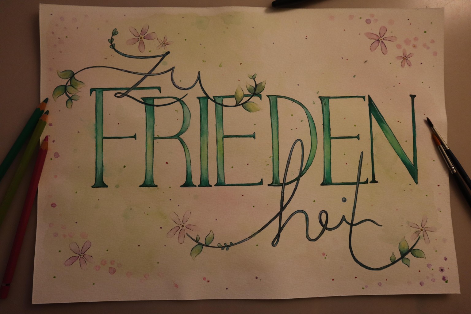 zuFRIEDENheit - Handlettering - image 1 - student project