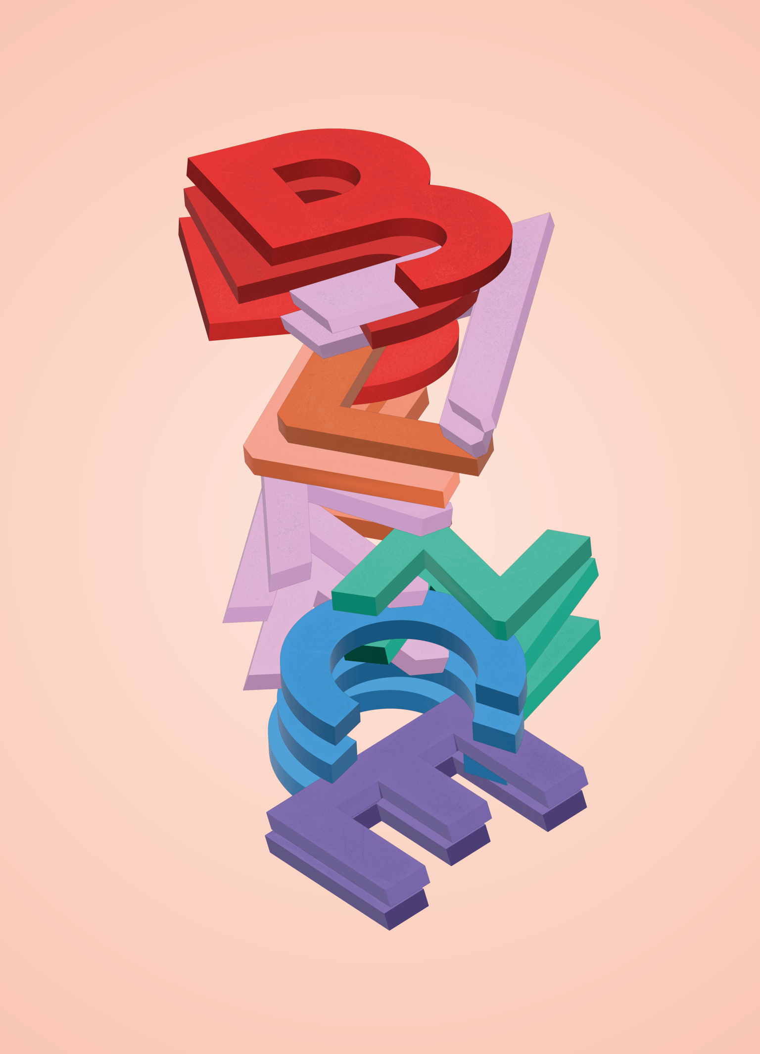 Set of 3d typography posters - image 1 - student project