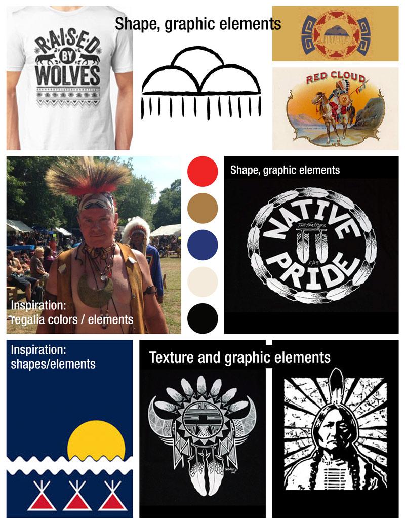 Mood Board for Native American-inspired t-shirt - image 1 - student project