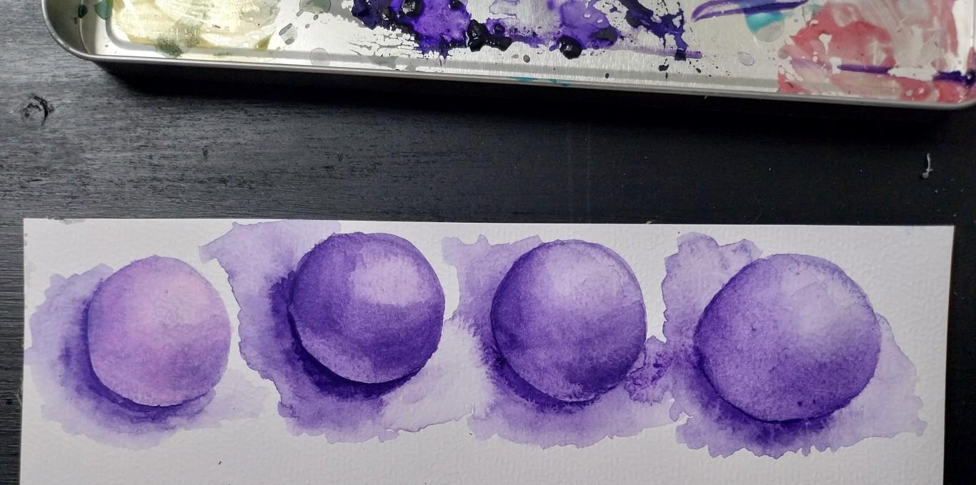 Purple Watercolour Spheres - image 1 - student project