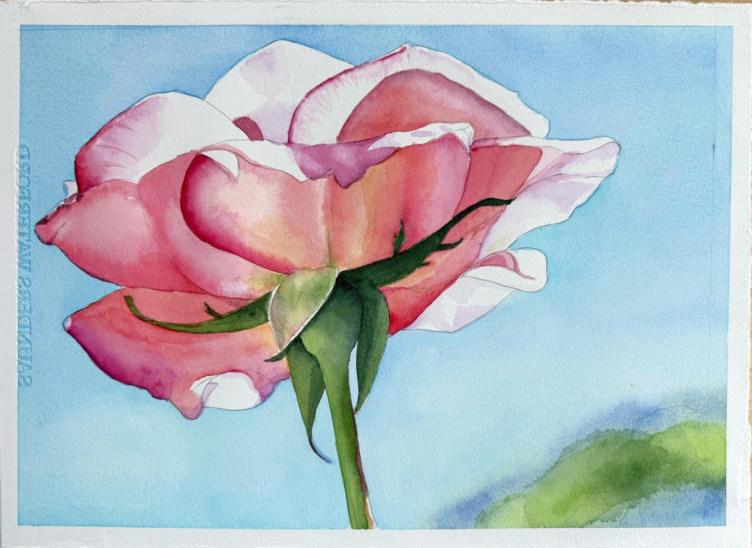 Easy Watercolor Rose - image 1 - student project
