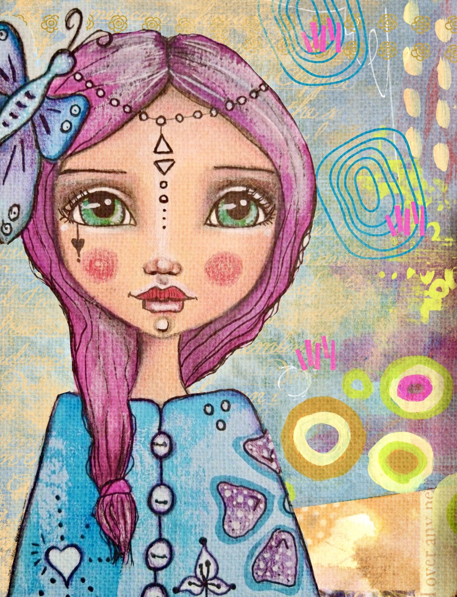 Mixed Media Journaling Art Girl - image 1 - student project