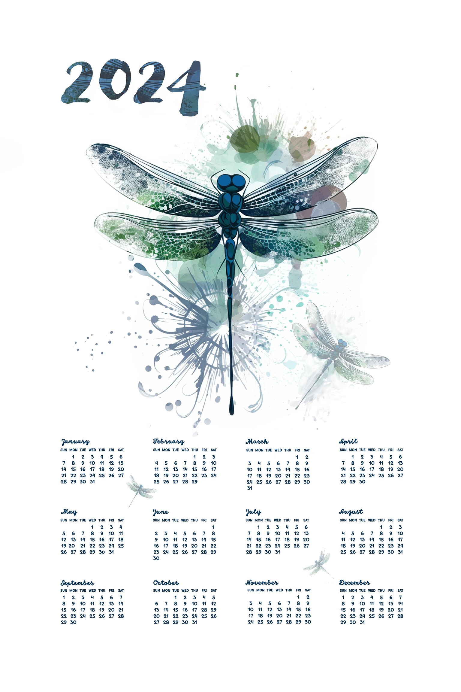 2024 Dragonfly calendar - image 1 - student project