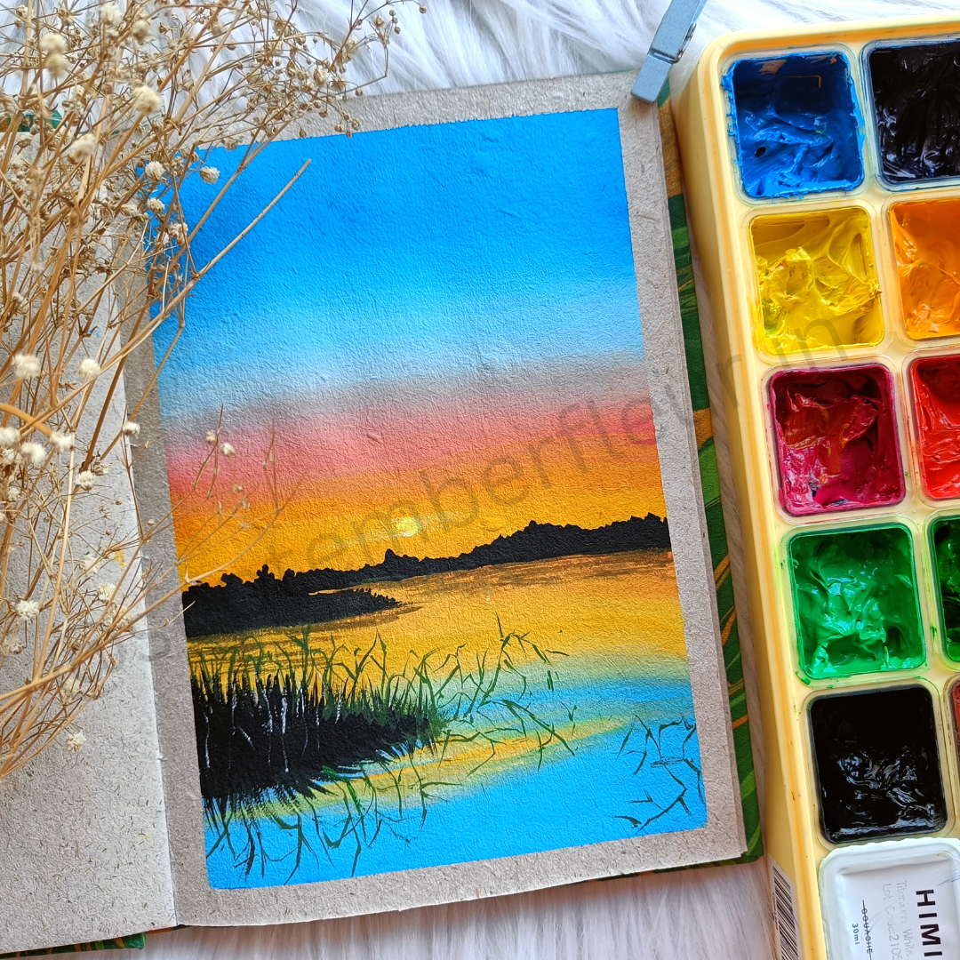 Gouache sunsets - image 1 - student project