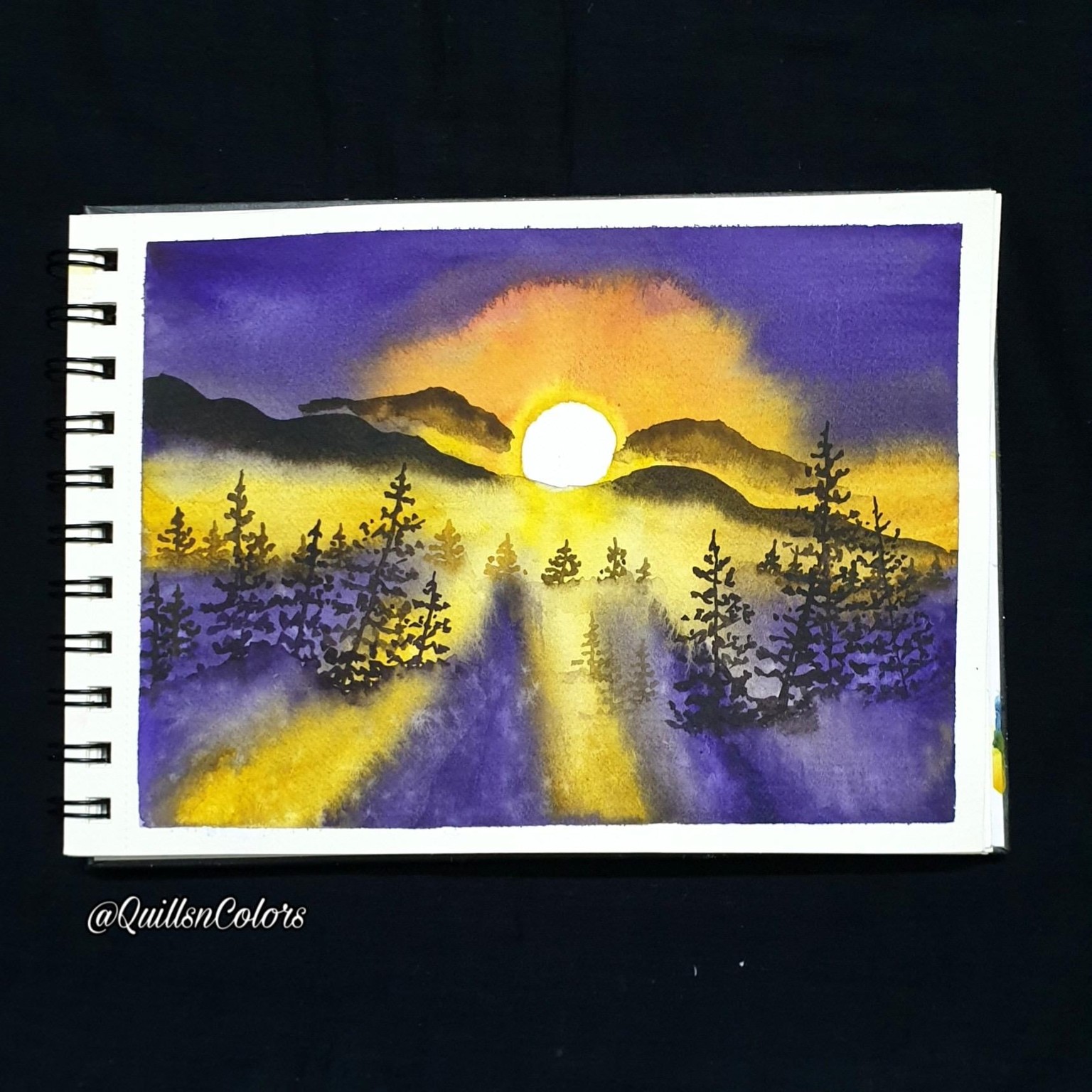 Watercolor Sunset Landscapes - image 3 - student project