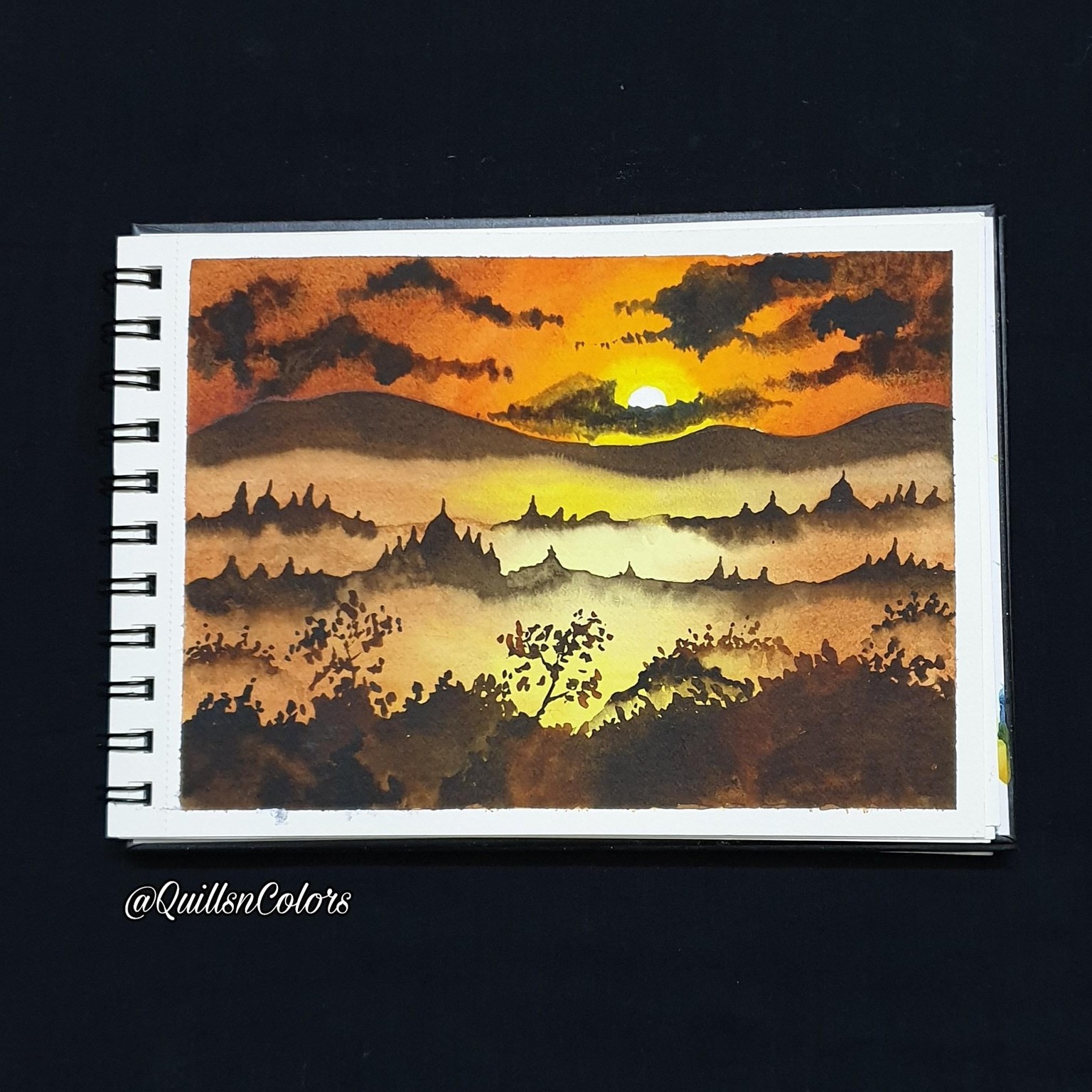 Watercolor Sunset Landscapes - image 1 - student project