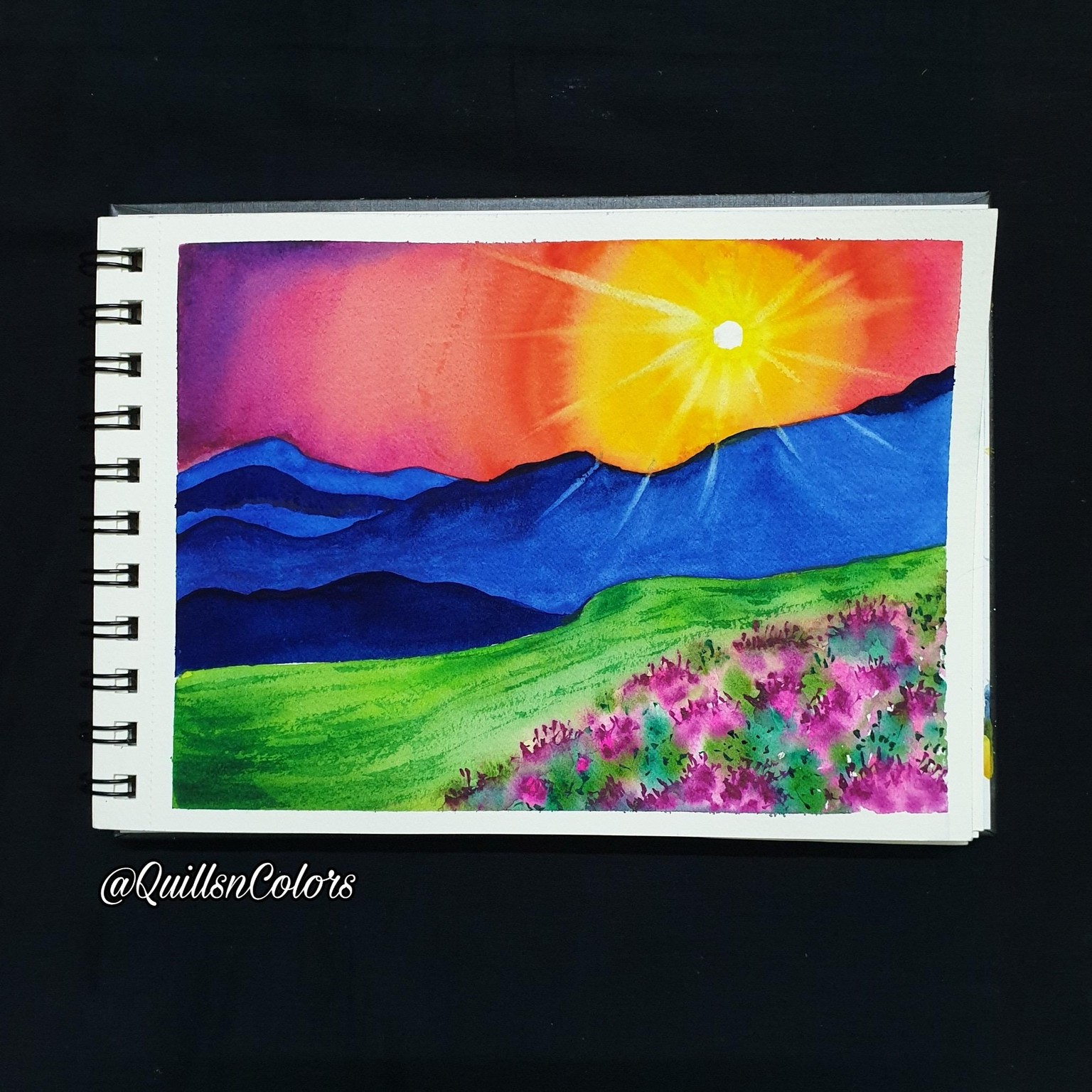 Watercolor Sunset Landscapes - image 2 - student project