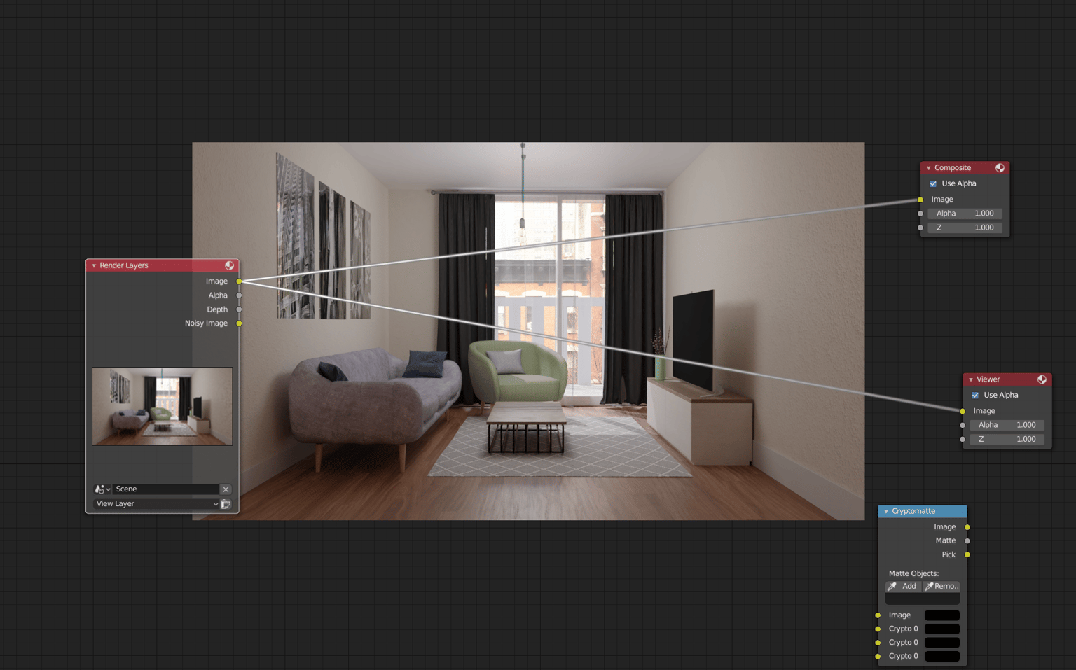 Blender Livingroom - image 2 - student project
