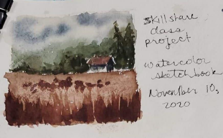 Sketchbook landscape study - image 3 - student project