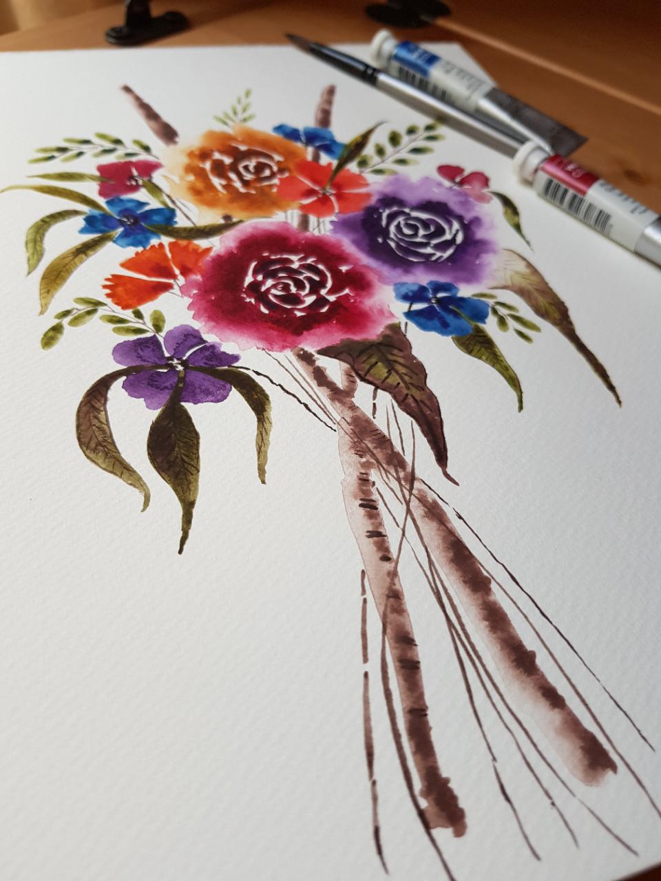 Loose watercolour bouquets with Pizzle Paints - image 1 - student project