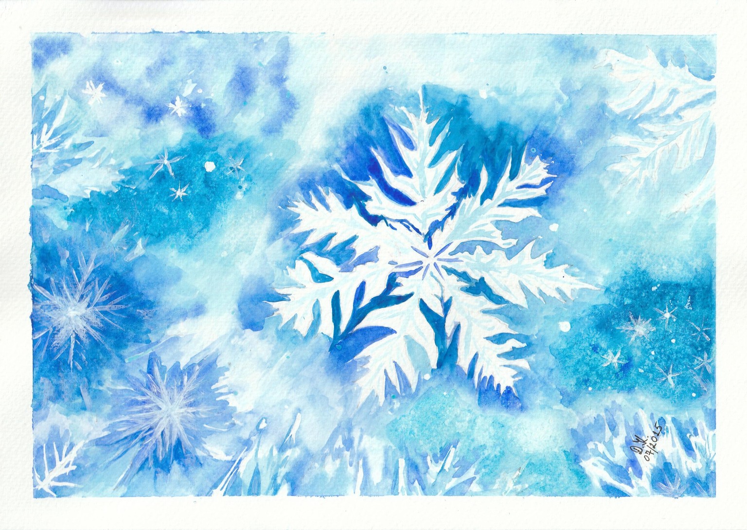 Watercolor Snowflake - image 1 - student project