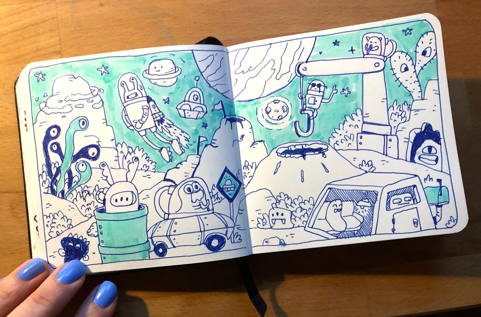 Alien Sketchbook Session with my kids - image 3 - student project
