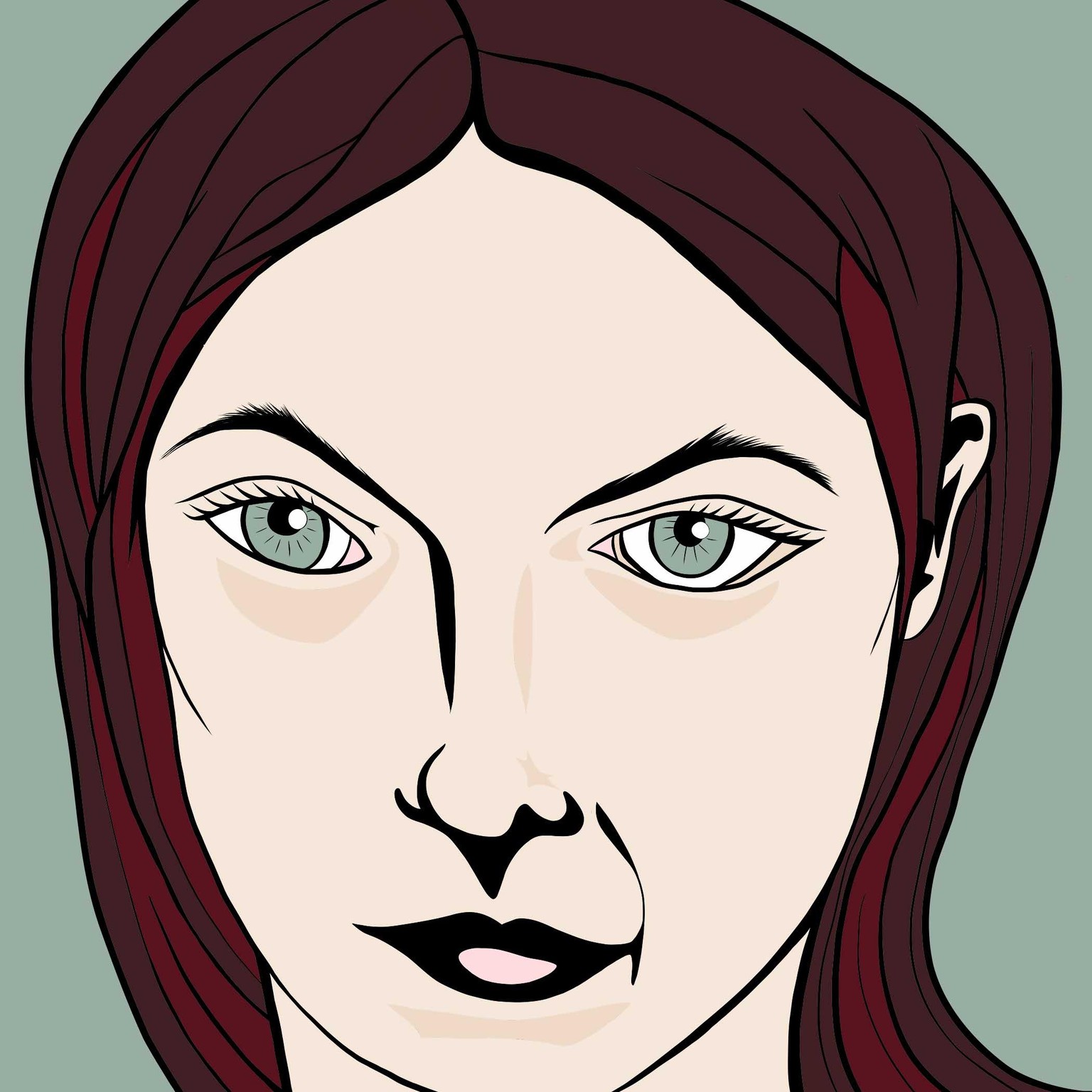 Dramatic self portrait sketch to vector - image 3 - student project